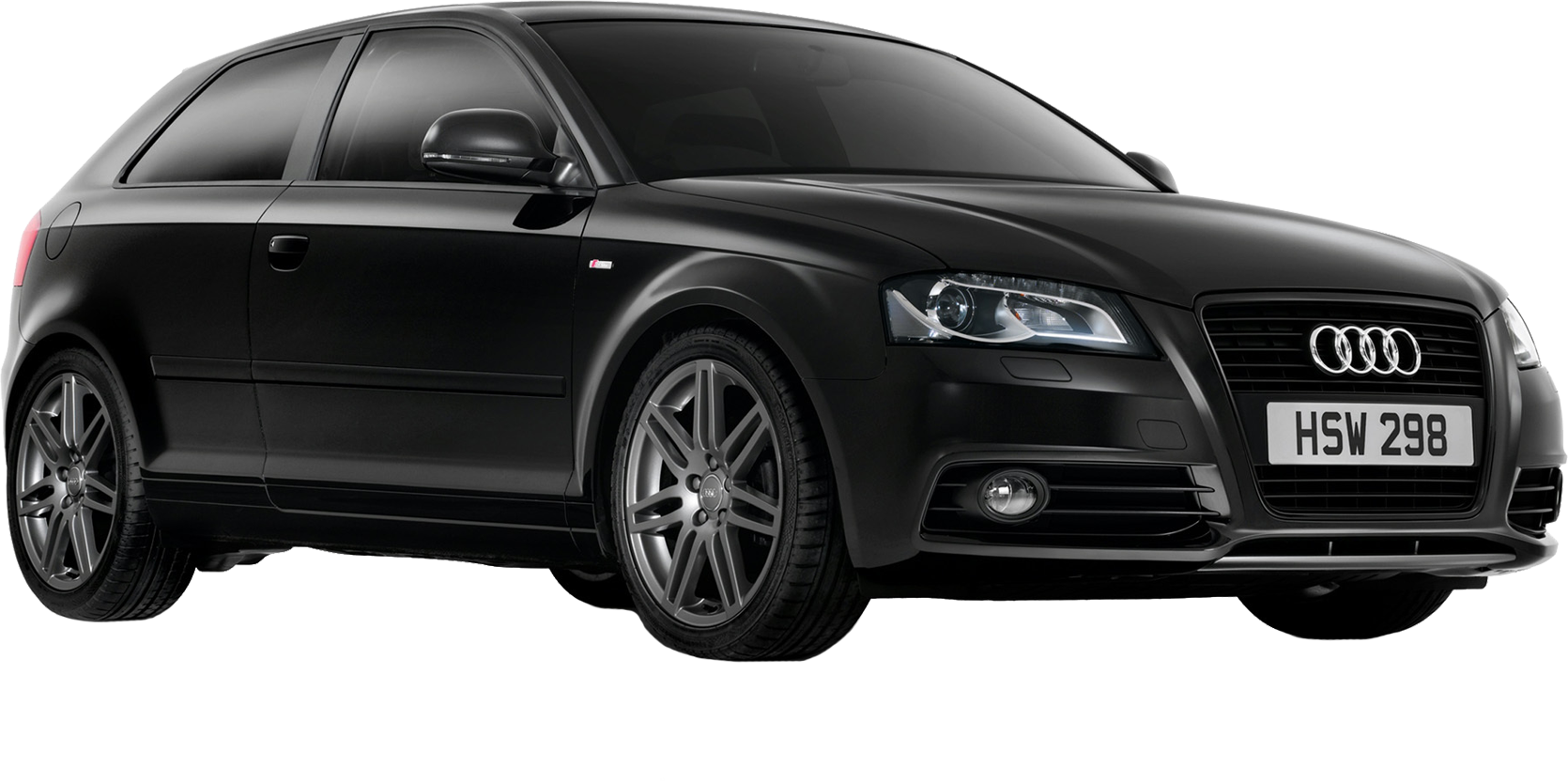 Transparenter Hintergrund des schwarzen Audi-Autos