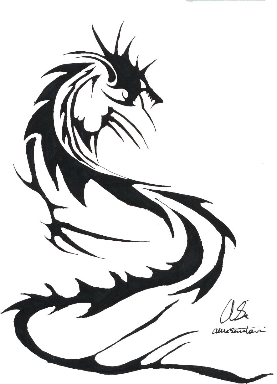 Black Dragon Tattoos PNG Clipart Background