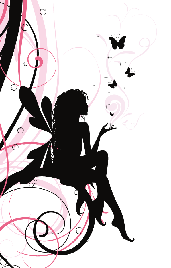 Black Fairy Tattoos Background PNG Image