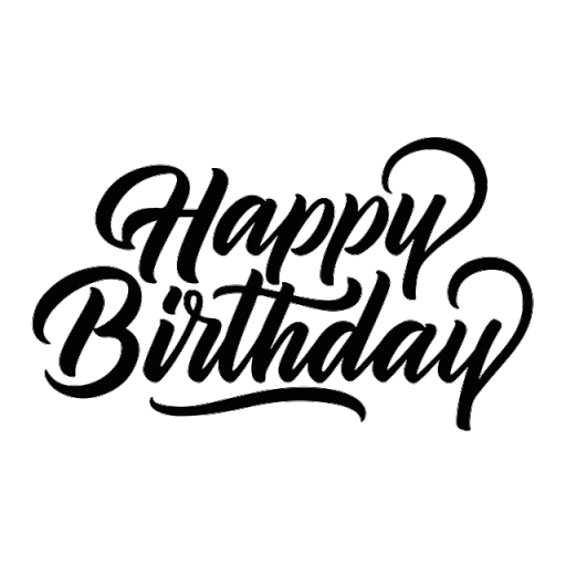 Happy Birthday Png Text Black Background