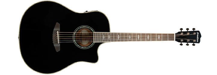 Black Real Acoustic Guitar Instrument Transparent PNG