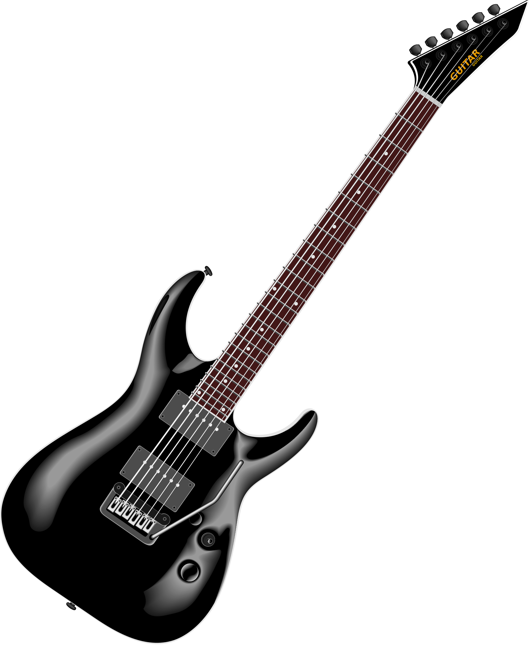 Black Unique Acoustic Guitar Transparent PNG