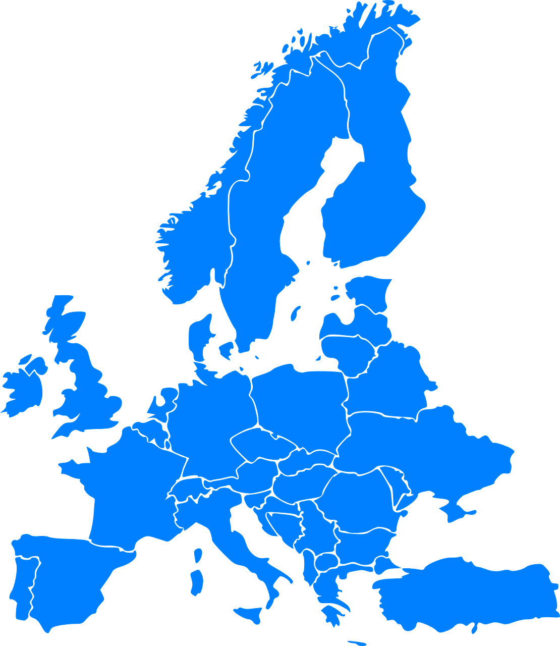 Blue Europe Map Background PNG Image