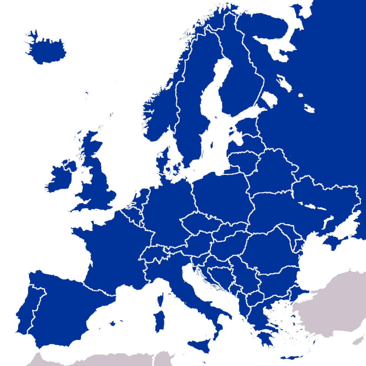 Blue Europe Map PNG HD Quality