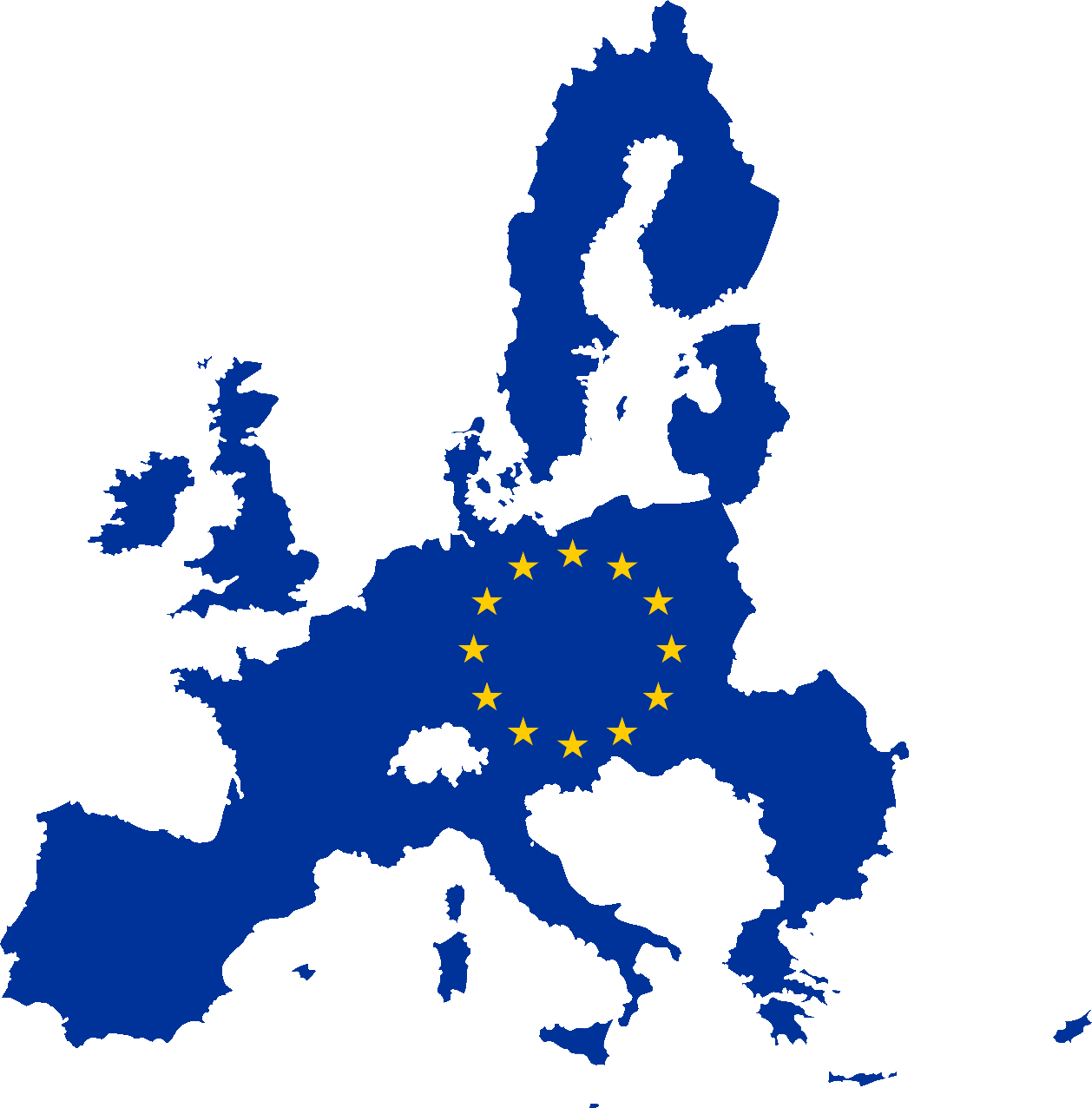 Blue Europe Map Transparent Background