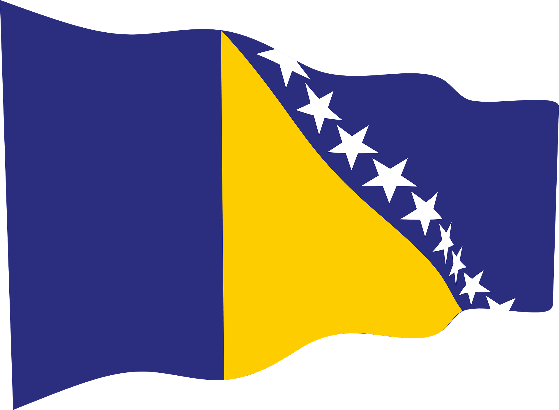 Bosnia And Herzegovina Flag Vector PNG HD Quality