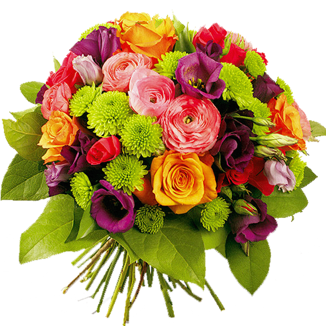 Bouquet Flowers Background PNG Image