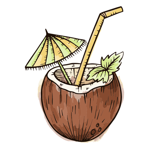 Coconut Umbrella Water PNG