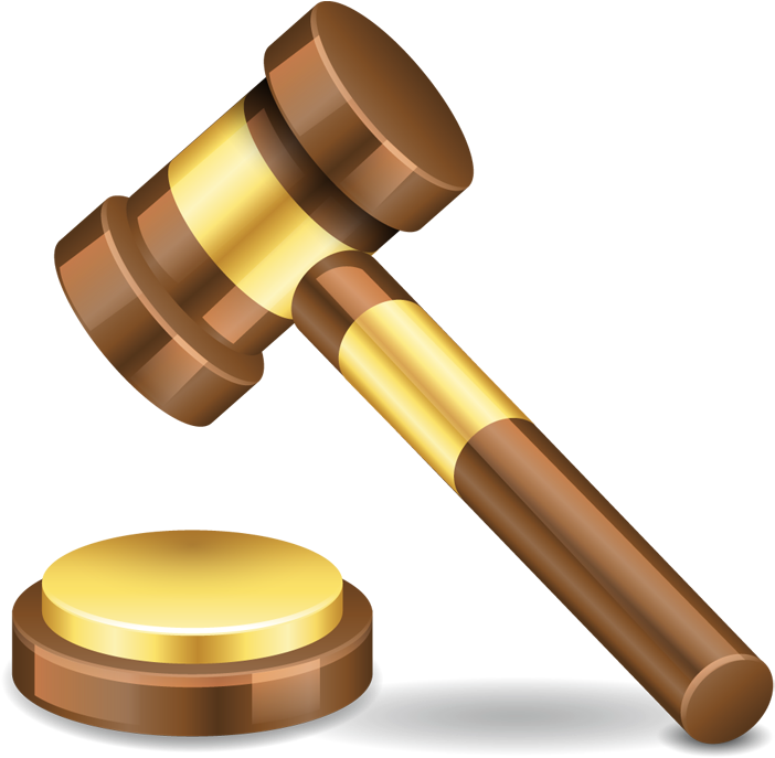 Court Hammer Vector PNG Clipart Background