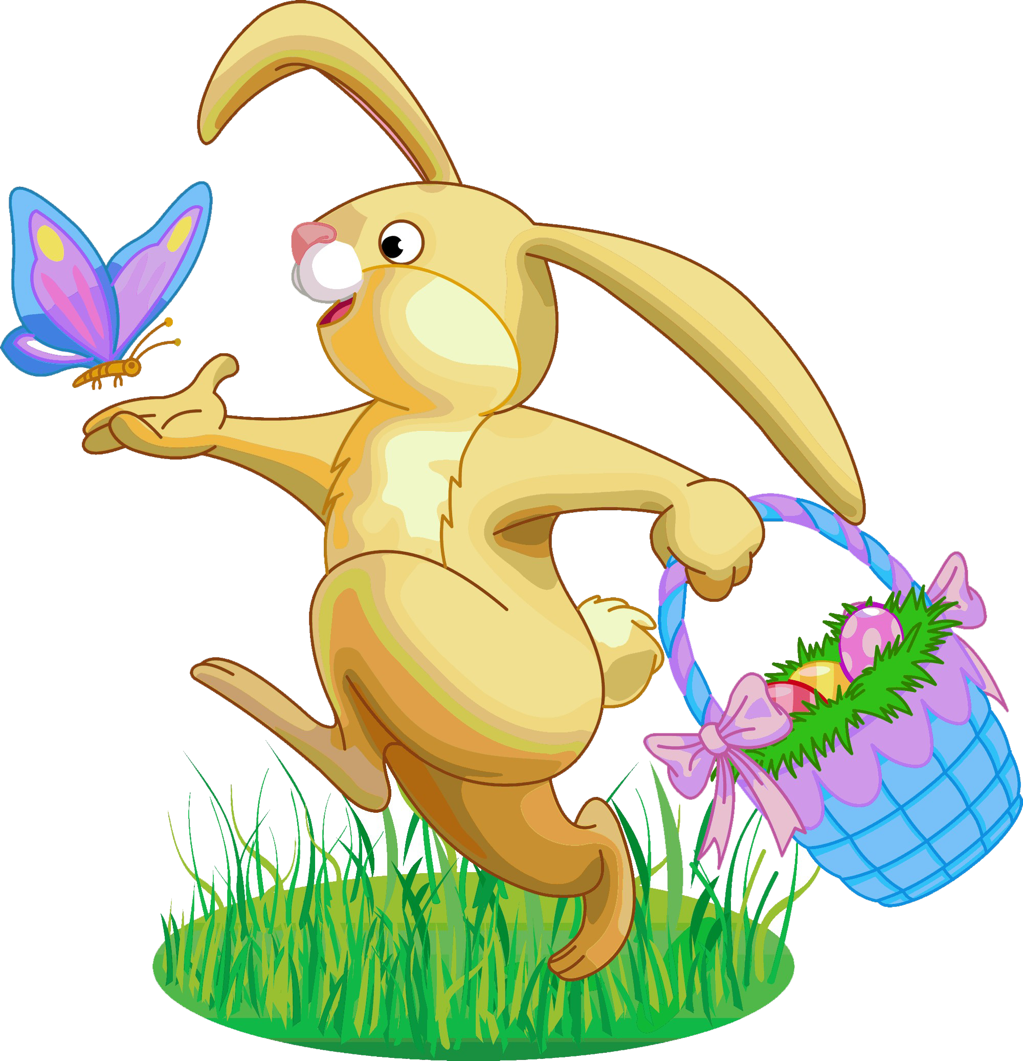 Cute Easter Bunny PNG Clipart Background