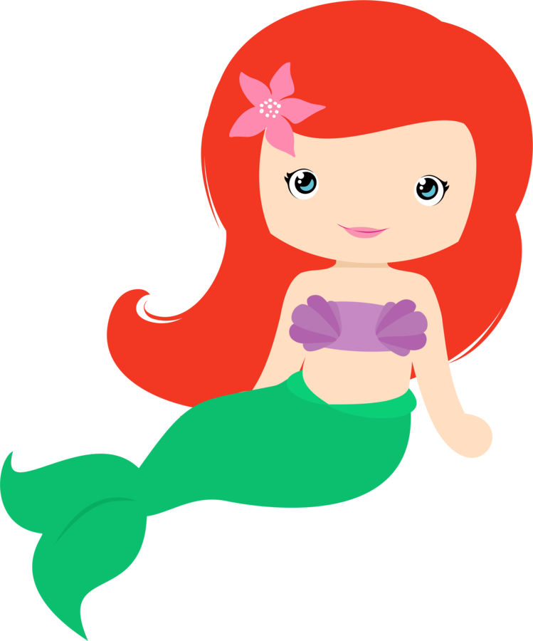Cute Little Ariel Belle Rapunzel Mermaid PNG
