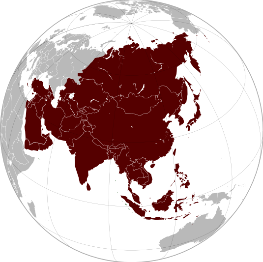 Dark Red Asia Globe Transparent PNG