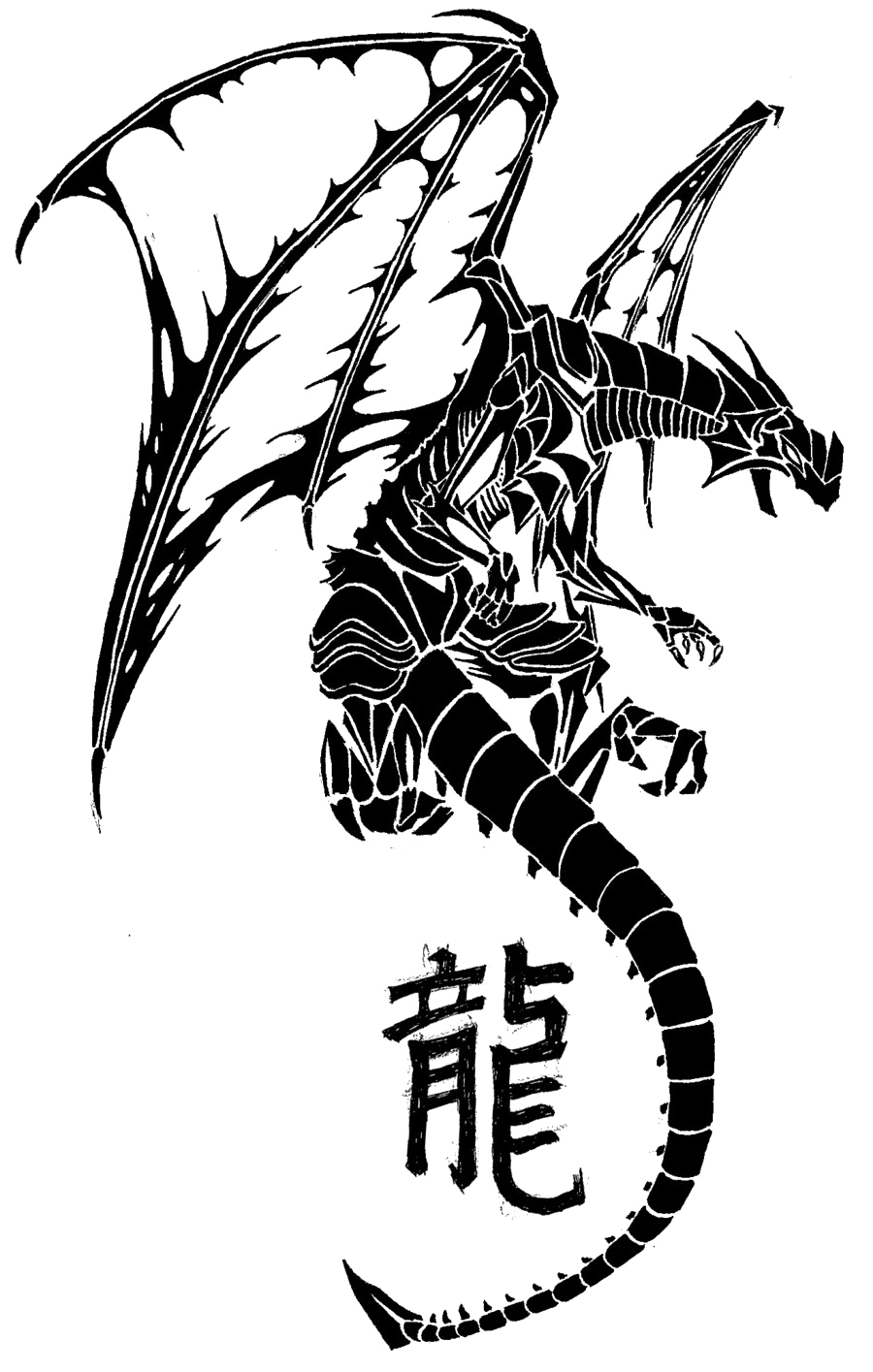 Dragon Tattoos Silhouette PNG Clipart Background