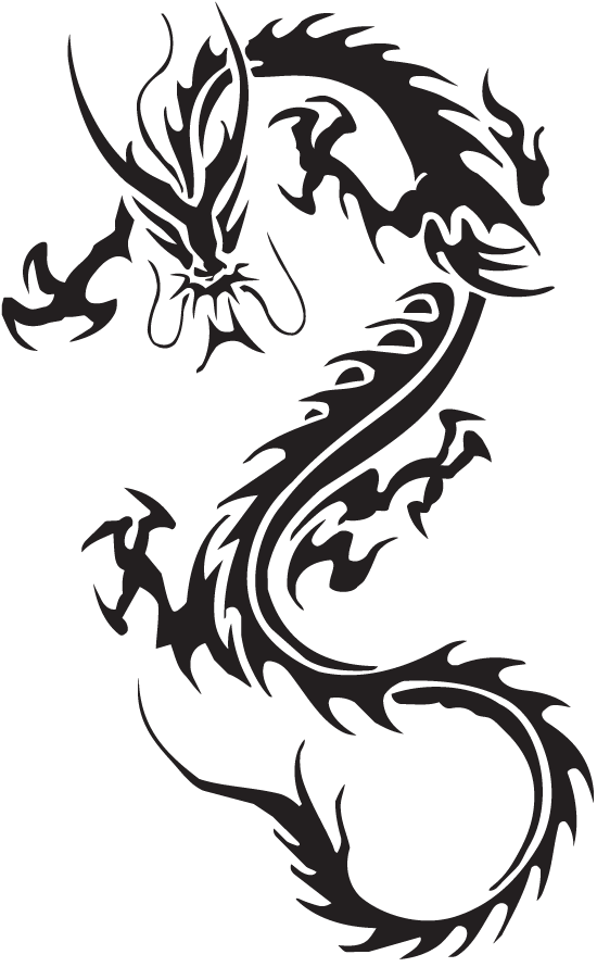 Dragon Tattoos Silhouette PNG HD Quality
