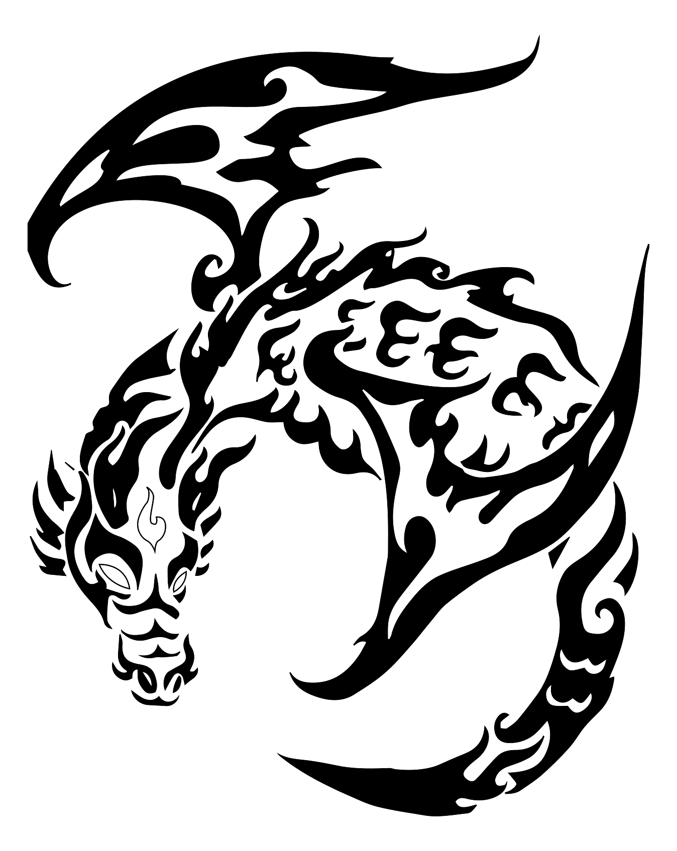 Dragon Tattoos Vector PNG Clipart Background