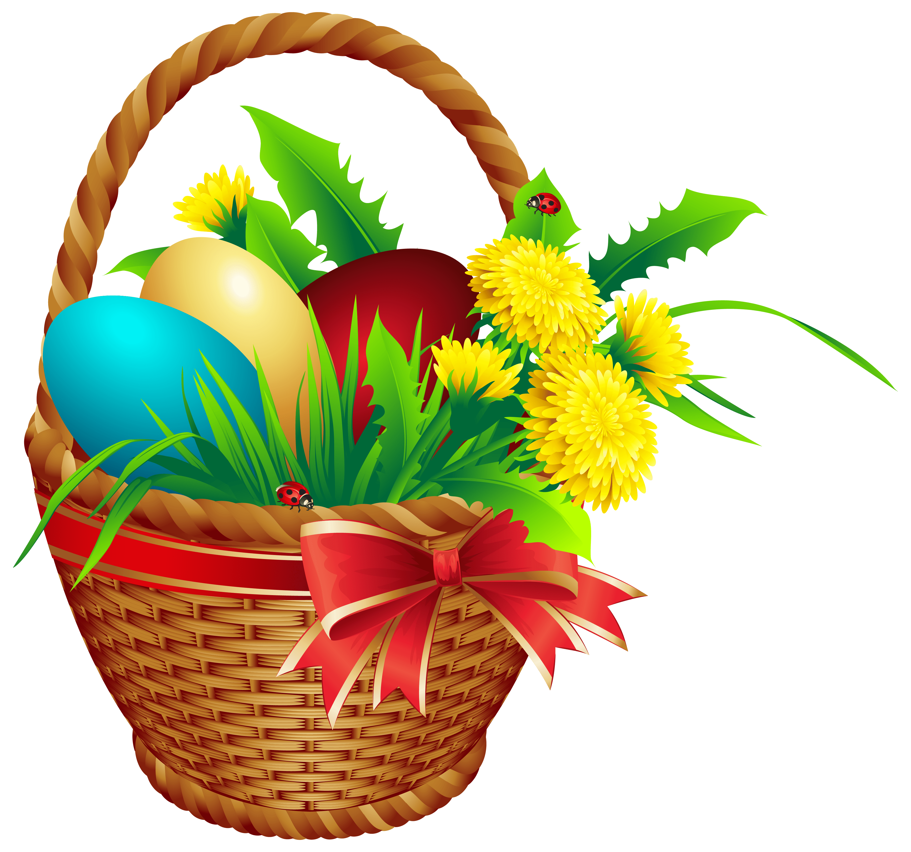Easter Basket Vector Background PNG Image