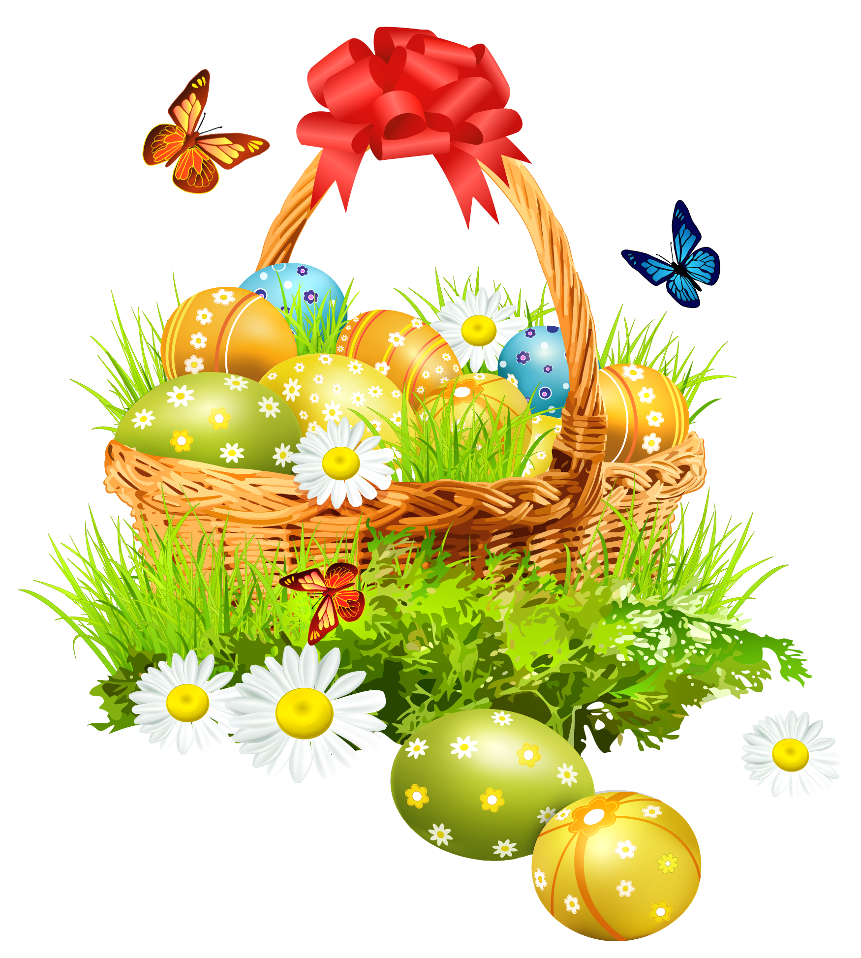 Easter Basket Vector PNG HD Quality