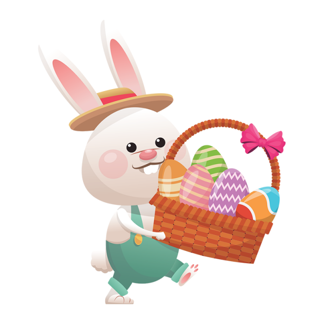 Easter Bunny Cartoon Background PNG Image