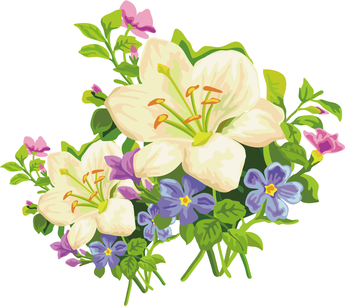 Easter Flower Bouquet PNG Clipart Background