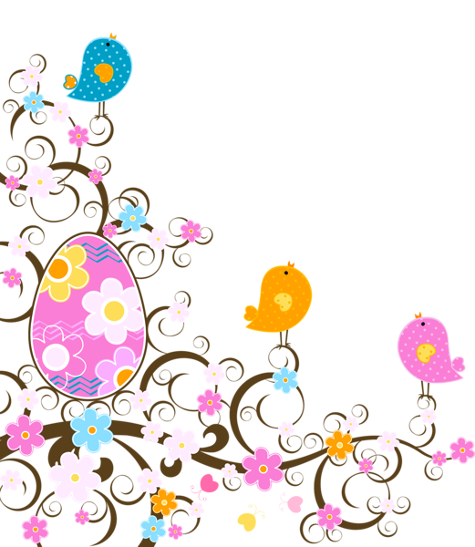 Easter Flower Frame Background PNG Image