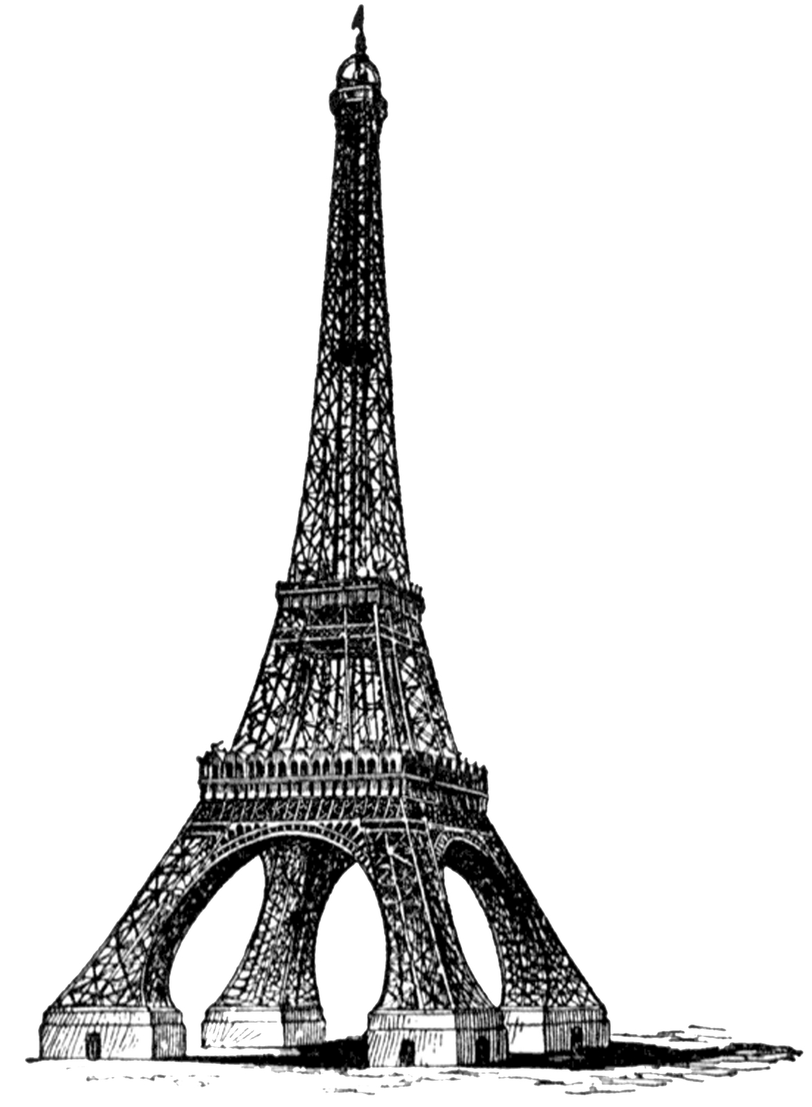Eiffel Tower Vector PNG HD Quality