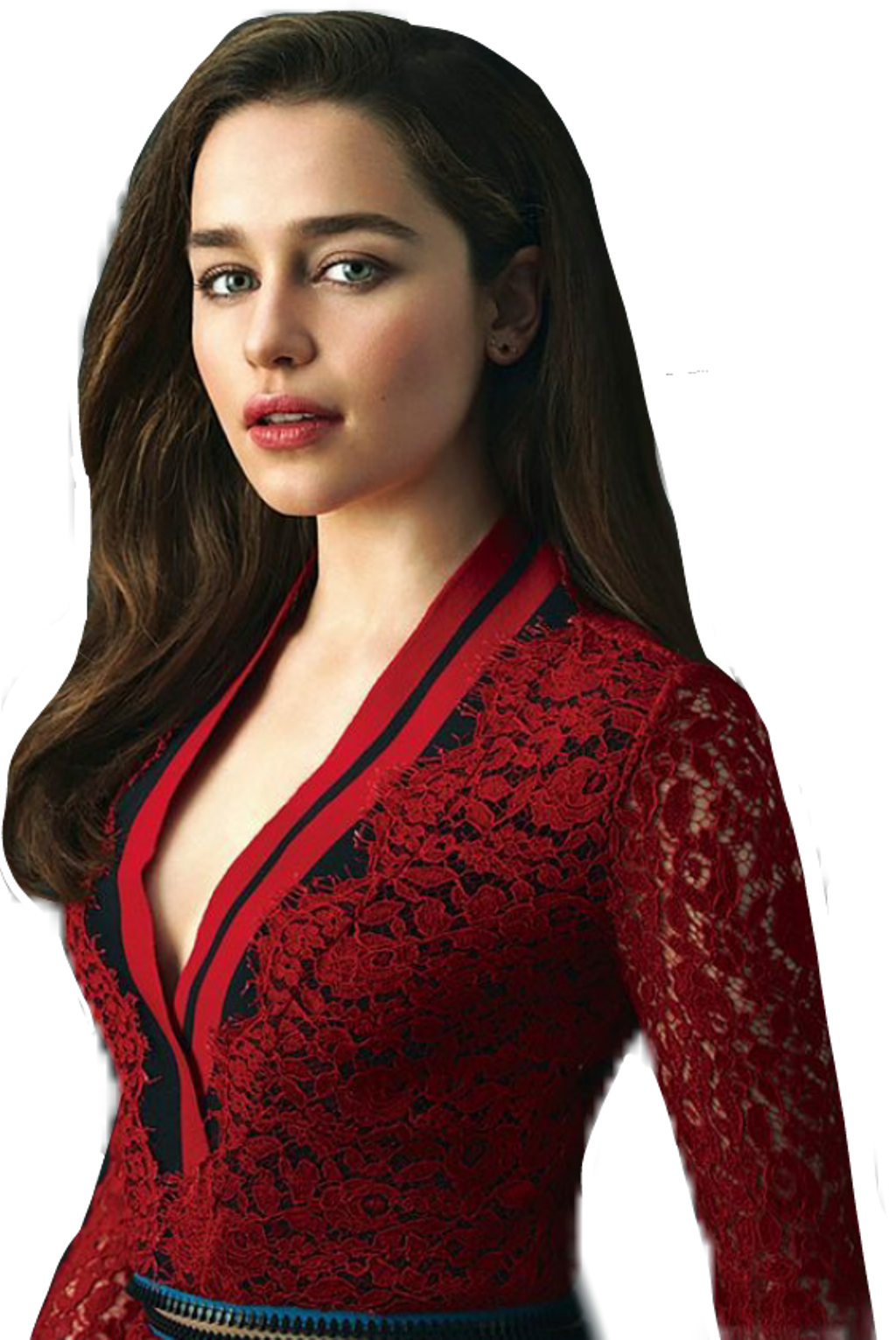 Emilia Clarke Red Dress PNG Clipart Background