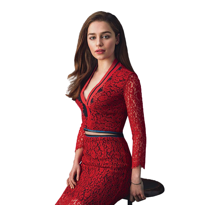 Emilia Clarke Red Dress PNG HD Quality
