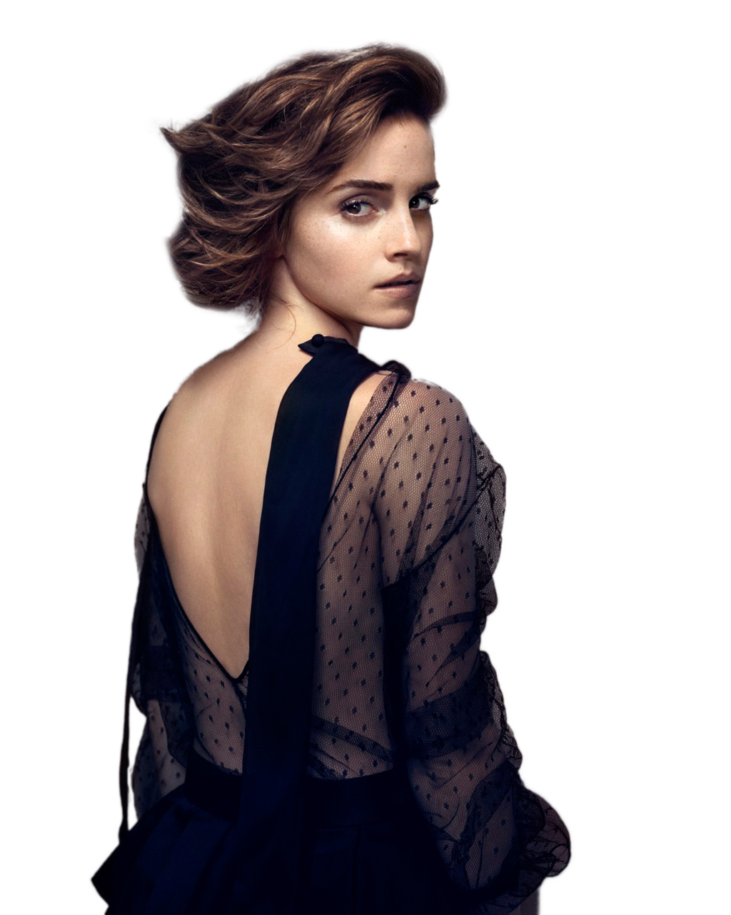 Emma Watson Black Dress Background PNG Image