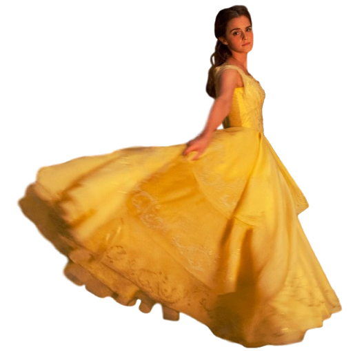 Emma Watson Golden Dress Background PNG Image