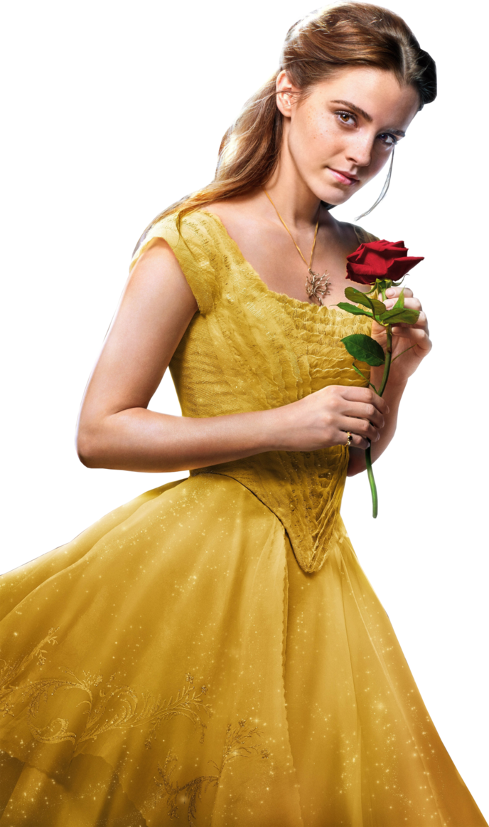 Emma Watson Golden Dress PNG HD Quality
