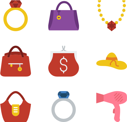 Fashion Accessories Vector PNG Clipart Background