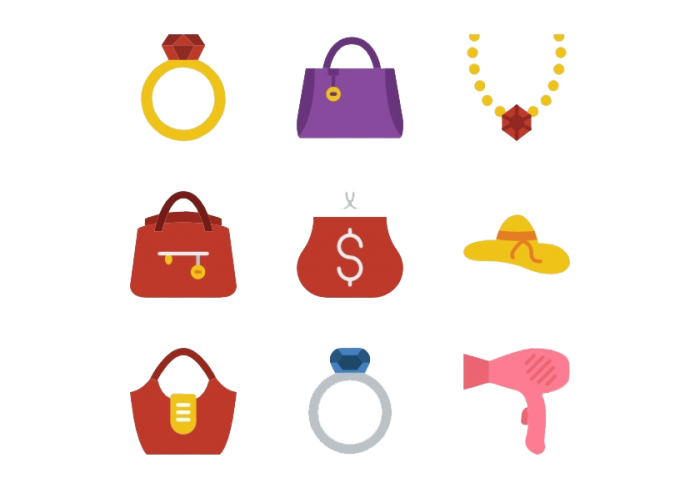 Fashion Accessories Vector PNG HD Quality