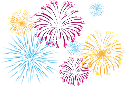 Firecrackers Colorful Transparent Background