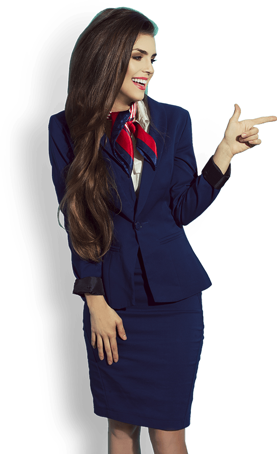 Flight Attendant Dress Background PNG Image