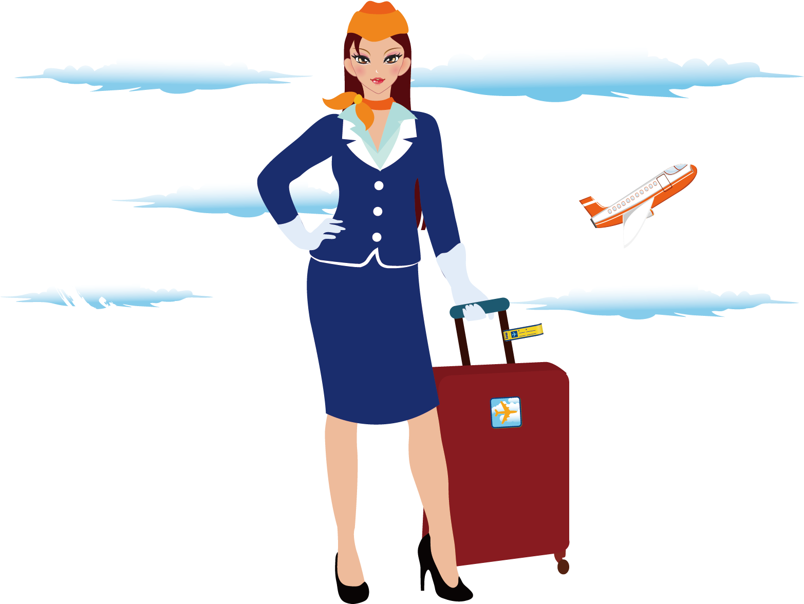 Flight Attendant Stewardess PNG Clipart Background