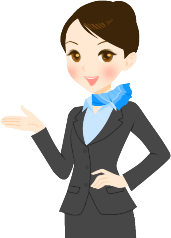 Flight Attendant Vector PNG Clipart Background