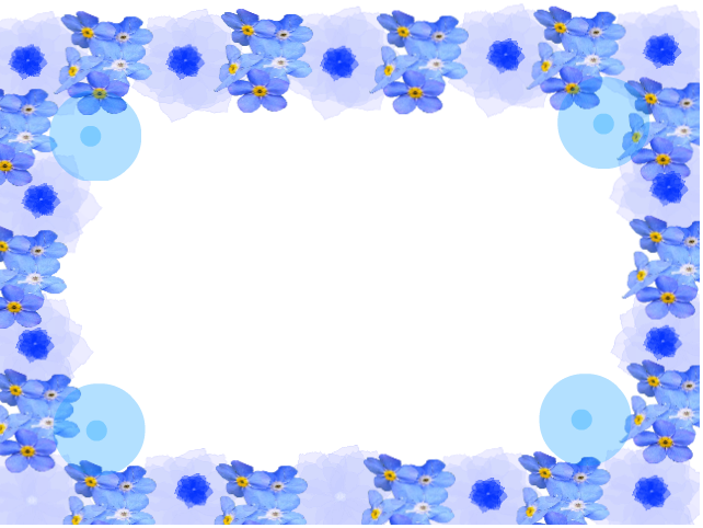 Floral Blue Frame PNG Clipart Background