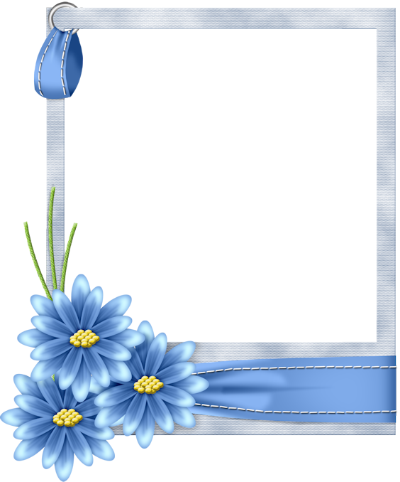 Floral Blue Frame Transparent File
