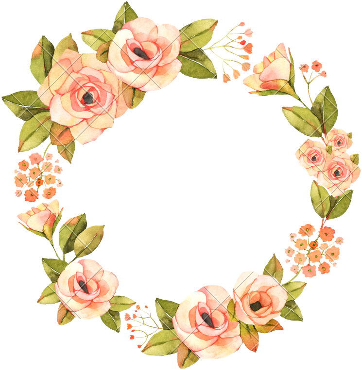 Floral Garland Wreath Background PNG Image