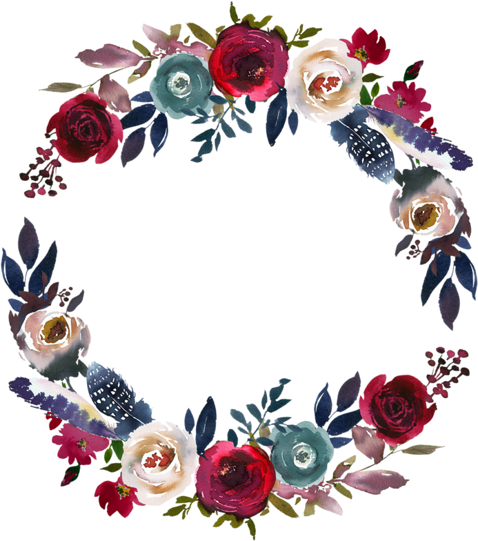 Floral Garland Wreath PNG HD Quality