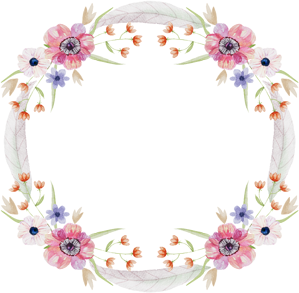 Floral Garland Wreath Transparent Background