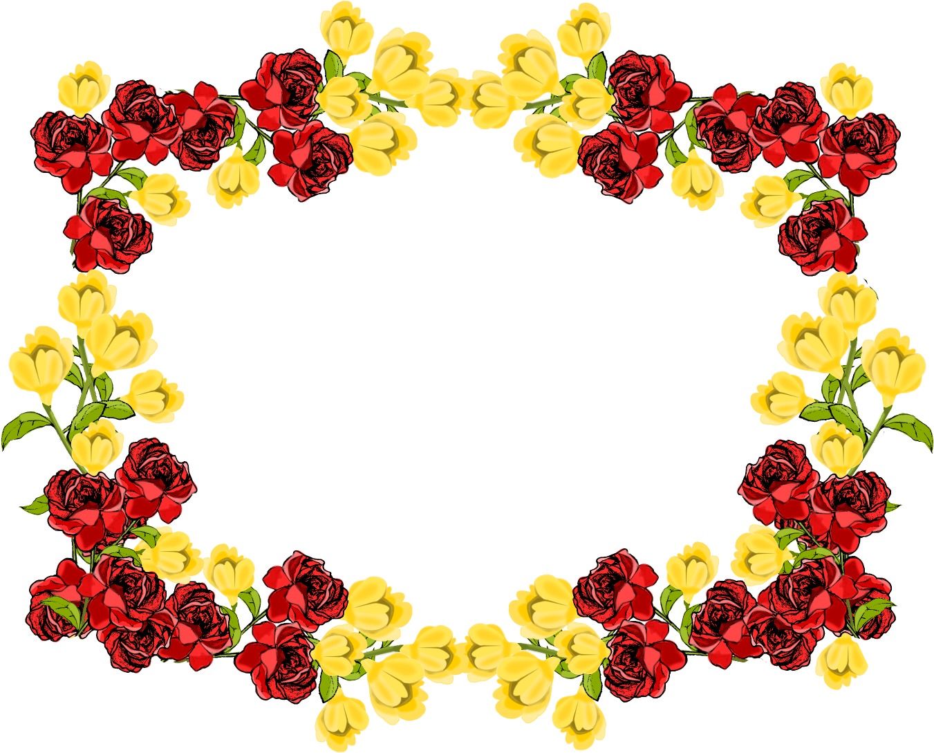 Flower Frame Border Background PNG Image