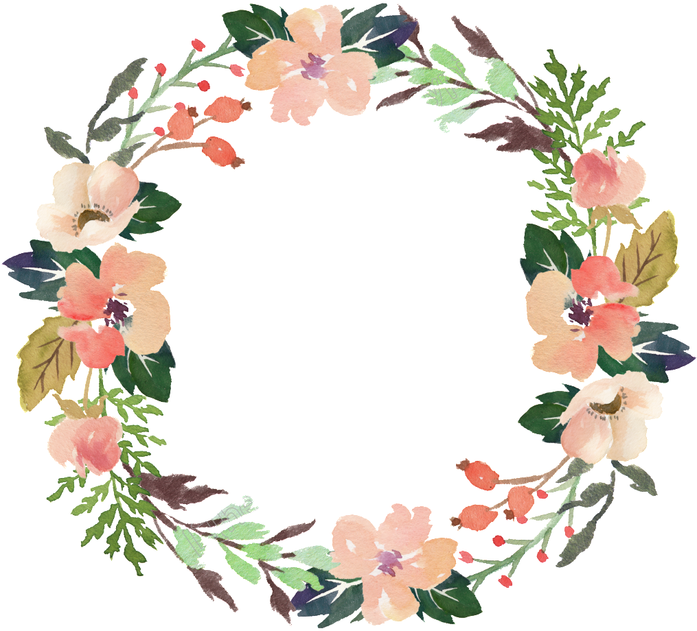 Flower Wreath Background PNG Image
