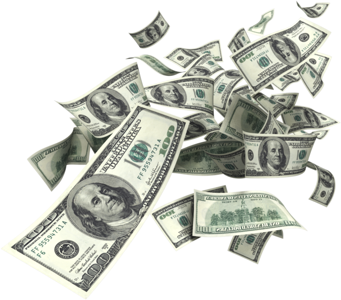 Flying Dollar PNG Clipart Background