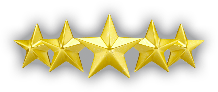 Gold 5 Star Rating PNG