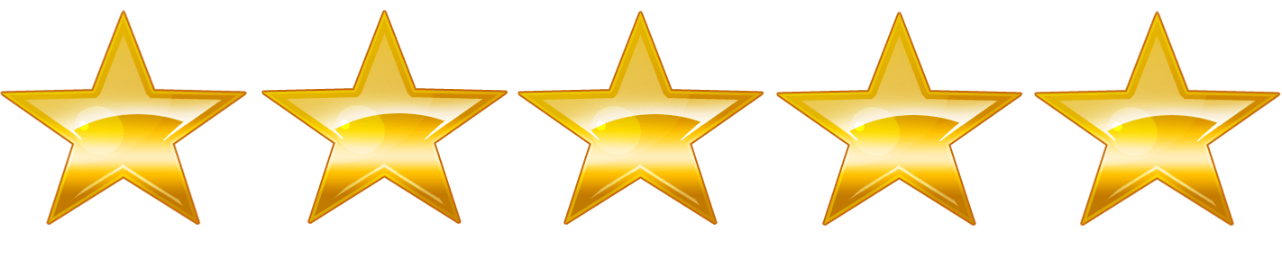 Gold 5 Star Rating Vector PNG