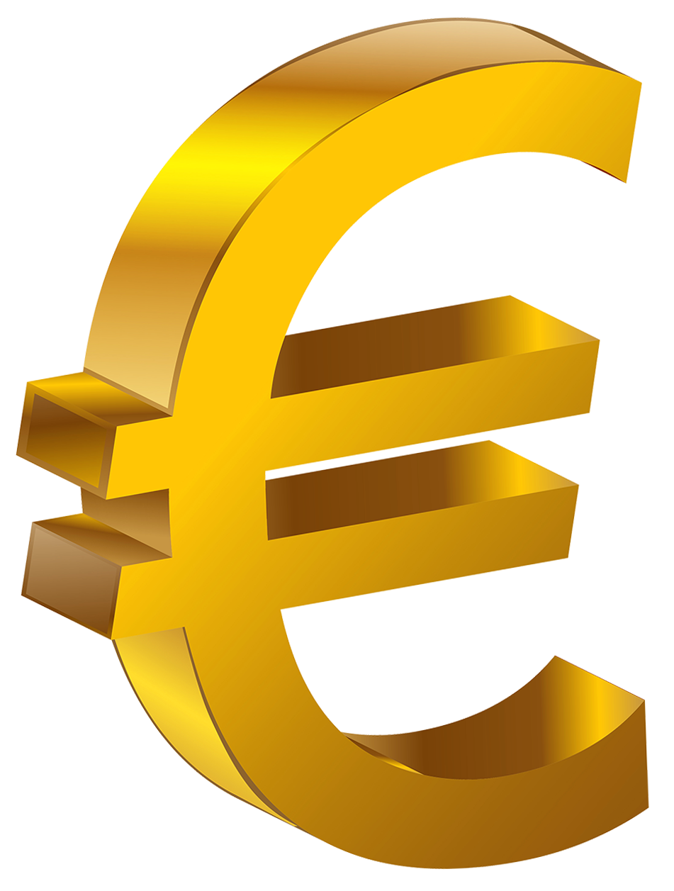 Gold Euro Symbol Background PNG Image