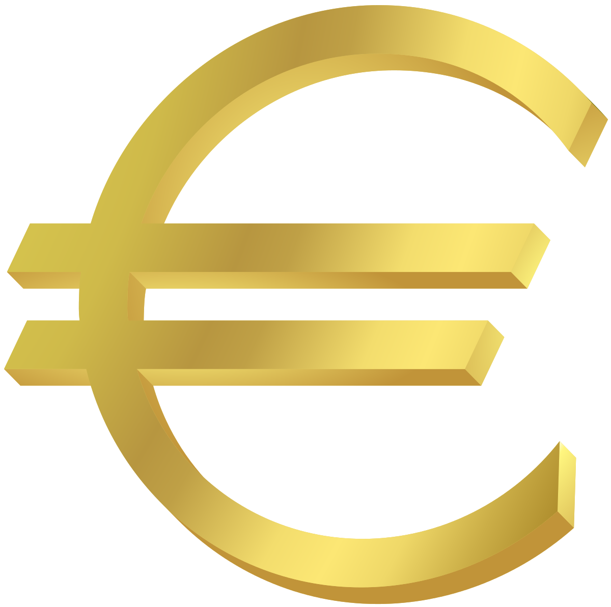 Gold Euro Symbol PNG Clipart Background