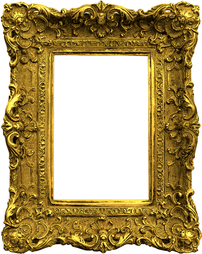 Gold Shining Antique Frame Transparent PNG