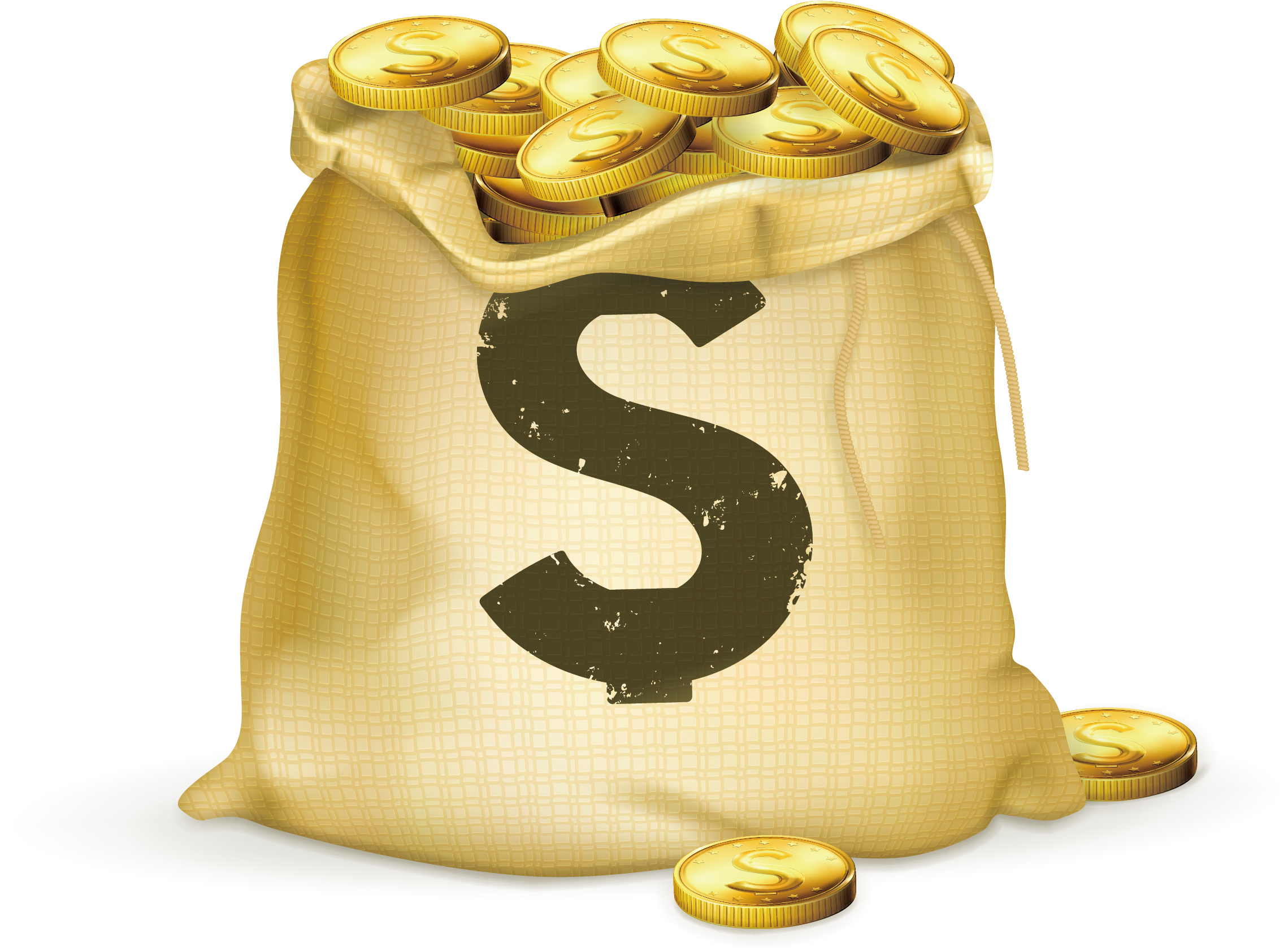Golden Bag of Money Dollar Transparent PNG